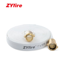 ZYfire Fire Hose - 1" ID Single Jacket TPU Fire Hose Industrial Hose Firefighter Hose with M × F NST/NH Brass Couplings Lightweight Lay Flat Water Hose for Use in Firefighting, Residential-U.S. Warehouse