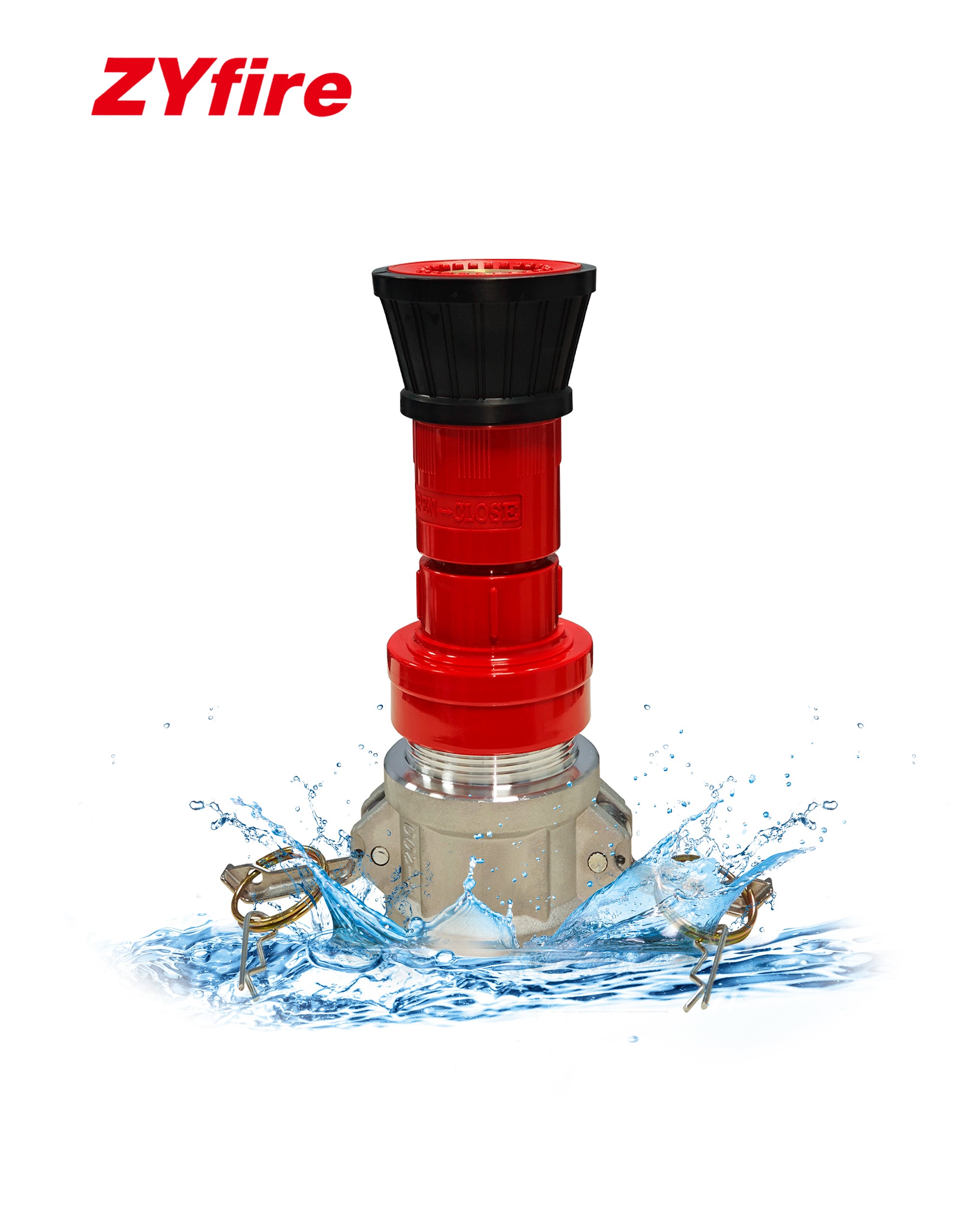 ZYfire Fire Hose Nozzle - 1-1/2" NPSH Heavy Duty Fire Suppression Nozzle with Aluminum Camlock Fitting 1-1/2 inch Fire Hose Constant Flow Fog Nozzle (Not for NST/NH Thread)-U.S. Warehouse