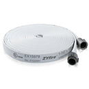 ZYfire Fire Hose - 1-1/2" ID Single Jacket EPDM Fire Hose Firefighter Hose with NPSH Aluminum Couplings White Industrial Hose Lightweight Lay Flat Water Hose for Use in Firefighting-U.S. Warehouse