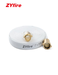 ZYfire Fire Hose - 2" ID Single Jacket TPU Fire Hose Industrial Hose Firefighter Hose with M × F NST/NH Brass Couplings Lightweight Lay Flat Water Hose for Use in Firefighting, Residential-U.S. Warehouse