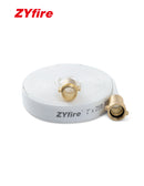 ZYfire Fire Hose - 2" ID Single Jacket TPU Fire Hose White Industrial Hose Firefighter Hose with NPSH Brass Couplings Lightweight Lay Flat Water Hose for Use in Firefighting-U.S. Warehouse
