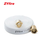 ZYfire Fire Hose - 2" ID Single Jacket TPU Fire Hose White Industrial Hose Firefighter Hose with NPSH Brass Couplings Lightweight Lay Flat Water Hose for Use in Firefighting-U.S. Warehouse