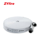 ZYfire Fire Hose - 2-1/2" ID Single Jacket EPDM Fire Hose Firefighter Hose with M × F NST/NH Aluminum Couplings White Industrial Hose Lightweight Lay Flat Water Hose for Use in Firefighting-U.S. Warehouse