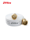 ZYfire Fire Hose - 2-1/2" ID Single Jacket TPU Fire Hose White Industrial Hose Firefighter Hose with NPSH Brass Couplings Lightweight Lay Flat Water Hose for Use in Firefighting-U.S. Warehouse