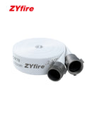 ZYfire Fire Hose - 2-1/2" ID Single Jacket EPDM Fire Hose Firefighter Hose with NPSH Aluminum Couplings White Industrial Hose Lightweight Lay Flat Water Hose for Use in Firefighting-U.S. Warehouse