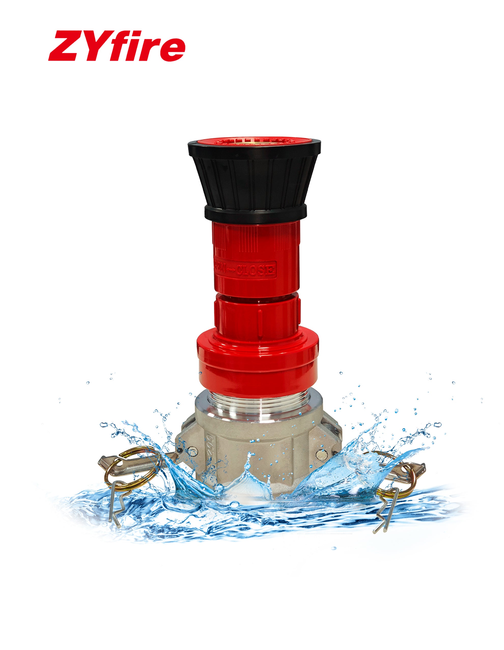 ZYfire Fire Hose Nozzle - 2" NPSH Heavy Duty Fire Suppression Nozzle with Aluminum Camlock Fitting 2 inch Fire Hose Constant Flow Fog Nozzle (Not for NST/NH Thread)-U.S. Warehouse