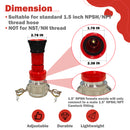 ZYfire Fire Hose Nozzle - 1-1/2" NPSH Heavy Duty Fire Suppression Nozzle with Aluminum Camlock Fitting 1-1/2 inch Fire Hose Constant Flow Fog Nozzle (Not for NST/NH Thread)-U.S. Warehouse