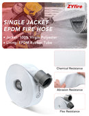 ZYfire Fire Hose - 2-1/2" ID Single Jacket EPDM Fire Hose Firefighter Hose with NPSH Aluminum Couplings White Industrial Hose Lightweight Lay Flat Water Hose for Use in Firefighting-U.S. Warehouse