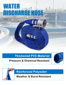 ZYfire Backwash Hose - 1-1/2" x 50 FT PVC Lay Flat Discharge Hose with Aluminum Camlock C & E Fittings Heavy Duty Reinforced Pump Discharge Hose Weather and Burst Resistant for Pool Drain, Sump Pump-U.S. Warehouse