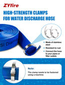 ZYfire Pool Backwash Hose with 2 Clamps - 1-1/2" x 50 FT PVC Lay Flat Discharge Hose Heavy Duty Reinforced Pool Hose Weather and Burst Resistant for Pool Drain, Sump Pump, Pool Filter-U.S. Warehouse