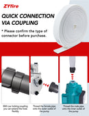 ZYfire Fire Hose - 1-1/2" ID x 50 FT Double Jacket EPDM Firefighter Hose with M x F NST/NH Aluminum Couplings 1200 PSI Burst Pressure Lightweight for Firefighting & Residential Use