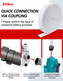 ZYfire Fire Hose - 2-1/2" ID Single Jacket EPDM Fire Hose Firefighter Hose with NPSH Aluminum Couplings White Industrial Hose Lightweight Lay Flat Water Hose for Use in Firefighting-U.S. Warehouse