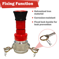 ZYfire Fire Hose Nozzle - 1-1/2" NPSH Heavy Duty Fire Suppression Nozzle with Aluminum Camlock Fitting 1-1/2 inch Fire Hose Constant Flow Fog Nozzle (Not for NST/NH Thread)-U.S. Warehouse
