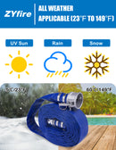 ZYfire Backwash Hose - 2" x 50 FT PVC Lay Flat Discharge Hose with Aluminum Camlock C & E Fittings Heavy Duty Reinforced Pump Discharge Hose Weather and Burst Resistant for Pool Drain, Sump Pump-U.S. Warehouse