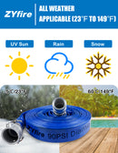 ZYfire Backwash Hose - 1-1/2" x 100 FT PVC Lay Flat Discharge Hose with Aluminum Camlock C & E Fittings Heavy Duty Reinforced Pump Discharge Hose Weather and Burst Resistant for Pool Drain, Sump Pump-U.S. Warehouse