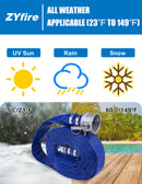 ZYfire Backwash Hose - 1-1/2" x 50 FT PVC Lay Flat Discharge Hose with Aluminum Camlock C & E Fittings Heavy Duty Reinforced Pump Discharge Hose Weather and Burst Resistant for Pool Drain, Sump Pump-U.S. Warehouse