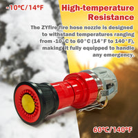 ZYfire Fire Hose Nozzle - 1-1/2" NPSH Heavy Duty Fire Suppression Nozzle with Aluminum Camlock Fitting 1-1/2 inch Fire Hose Constant Flow Fog Nozzle (Not for NST/NH Thread)-U.S. Warehouse