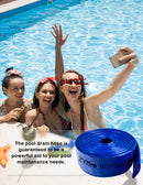 ZYfire Pool Backwash Hose with 2 Clamps - 2" x 50 FT PVC Lay Flat Discharge Hose Heavy Duty Reinforced Pool Hose Weather and Burst Resistant for Pool Drain, Sump Pump, Pool Filter-U.S. Warehouse