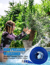 ZYfire Backwash Hose - 1-1/2" x 100 FT PVC Lay Flat Discharge Hose with Aluminum Camlock C & E Fittings Heavy Duty Reinforced Pump Discharge Hose Weather and Burst Resistant for Pool Drain, Sump Pump-U.S. Warehouse