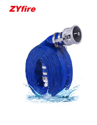 ZYfire Backwash Hose - 2" x 50 FT PVC Lay Flat Discharge Hose with Aluminum Camlock C & E Fittings Heavy Duty Reinforced Pump Discharge Hose Weather and Burst Resistant for Pool Drain, Sump Pump-U.S. Warehouse
